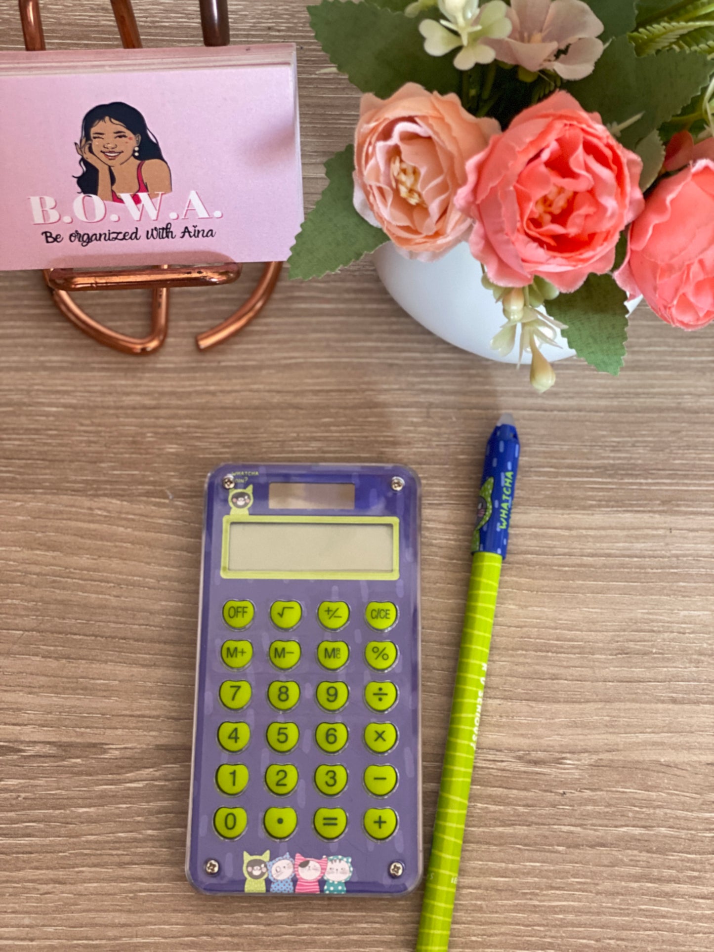 Mini calculatrice - stylo effaçable offert